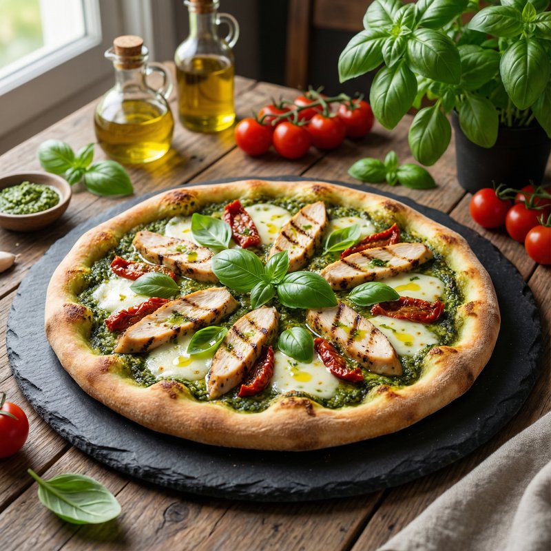 Pesto Chicken Protein Pizza